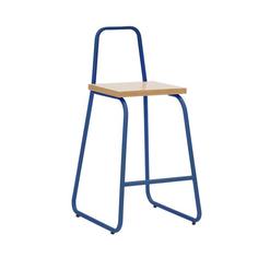 Полубарный стул bauhaus с высокой спинкой (woodi) синий 43.0x92.0x50.0 см.