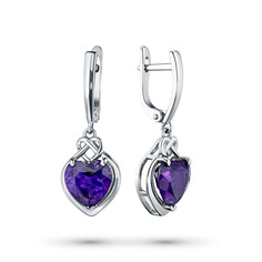 Серьги из серебра с аметистом э0607сг04202381 ЭПЛ Якутские Бриллианты