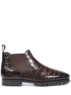 Ботинки-челси из кожи рептилии Santoni