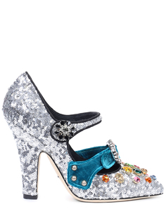 Туфли с пайетками и камнями Dolce & Gabbana