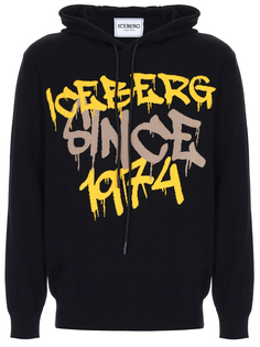 Худи хлопковое с принтом Iceberg