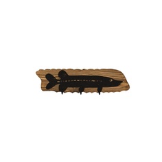 Вешалка брашированная Банные штучки, Щука, 59x16 см, 3 крючка, массив сосны