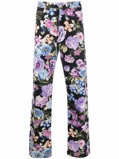 Martine Rose брюки с цветочным принтом