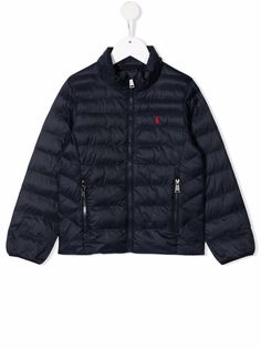 Ralph Lauren Kids пуховик с вышитым логотипом