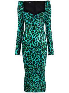 Alex Perry платье с бюстье и леопардовым принтом