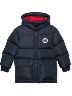 Gucci Kids пуховик с логотипом Double G