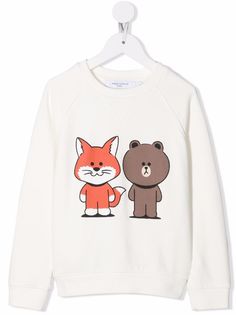 MAISON KITSUNE KIDS толстовка с логотипом из коллаборации с Line Friends