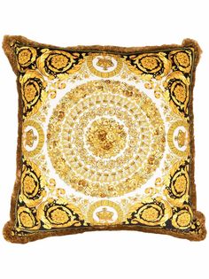 Versace двусторонняя подушка с бахромой