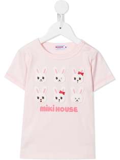 Miki House футболка с принтом и логотипом
