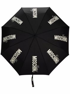 Moschino зонт с контрастной ручкой и логотипом