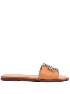 Tory Burch декорированные шлепанцы Ines