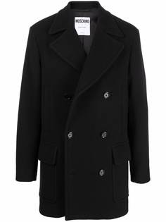Moschino шерстяное пальто с логотипом