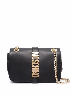 Moschino сумка на плечо с цепочкой и логотипом