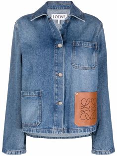 LOEWE джинсовая куртка с контрастной вставкой