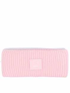 Acne Studios повязка на голову в рубчик с нашивкой-логотипом