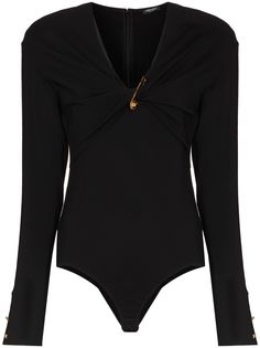 Versace боди с декором Safety Pin