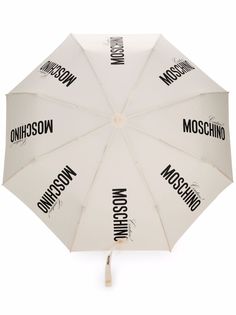 Moschino зонт с контрастной ручкой и логотипом