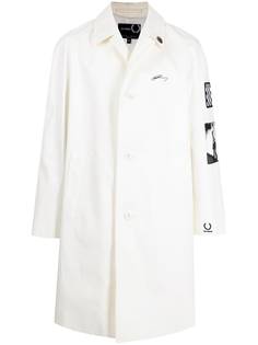 Raf Simons X Fred Perry однобортное пальто с графичным принтом