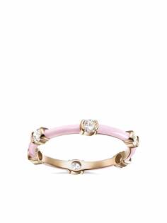 Melissa Kaye кольцо Zea из желтого золота с бриллиантами и эмалью