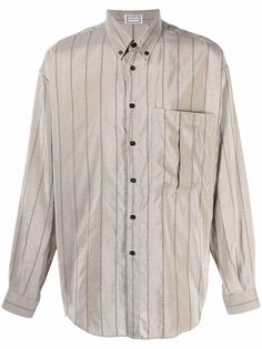 Versace Pre-Owned полосатая рубашка 1980-х годов на пуговицах