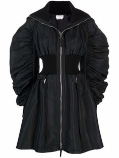 Alexander McQueen расклешенное пальто с объемными рукавами