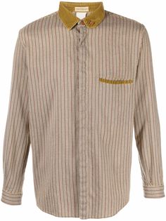 Versace Pre-Owned полосатая рубашка 1970-х годов на пуговицах