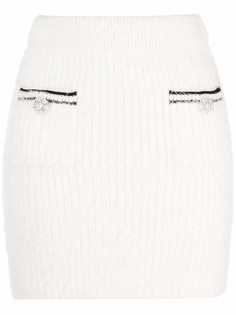 Self-Portrait knitted fitted miniskirt