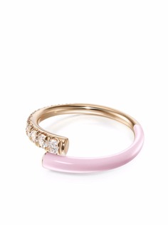 Melissa Kaye кольцо Lola из розового золота с эмалью и бриллиантами