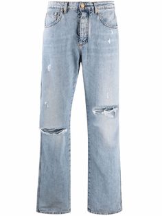 Ermanno Ermanno джинсы бойфренды с эффектом потертости