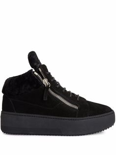 Giuseppe Zanotti кеды Kriss с меховой подкладкой
