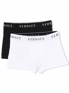 Versace Kids комплект из двух боксеров с логотипом на поясе