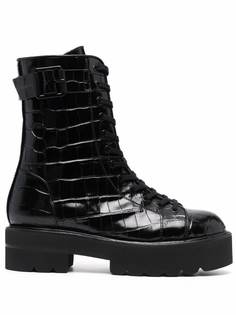 Stuart Weitzman ботинки Ryder Ultralift с тиснением под кожу крокодила