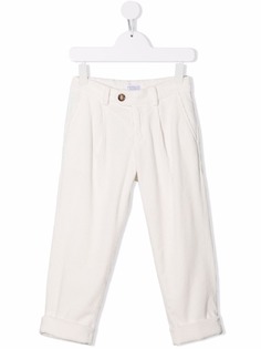 Brunello Cucinelli Kids вельветовые брюки прямого кроя