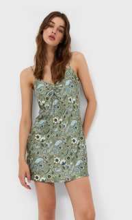 Stradivarius Платье В Бельевом Стиле Со Сборкой Multicolor Xs