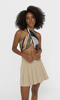 Stradivarius Юбка В Складку Бежевый M