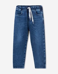 Джинсы Straight с принтованным шнурком для мальчика Gloria Jeans