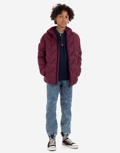 Бордовая утеплённая куртка для мальчика Gloria Jeans