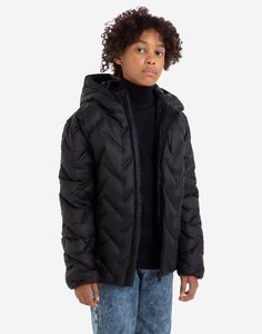 Чёрная утеплённая куртка для мальчика Gloria Jeans