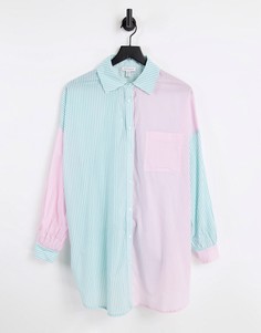 Oversized-рубашка в полоску Topshop-Multi