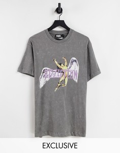 Темно-серая футболка в стиле унисекс с принтом Led Zeppelin Reclaimed Vintage Inspired-Серый