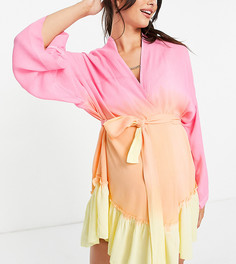Пляжное кимоно с поясом и эффектом омбре ASOS DESIGN Maternity-Разноцветный