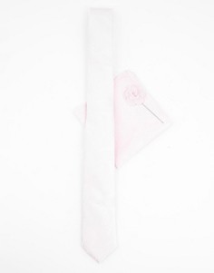 Набор из галстука с узором пейсли и платка для нагрудного кармана светло-розового цвета Burton-Розовый цвет