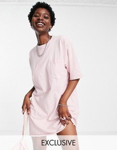 Розовое платье-футболка с карманом Reclaimed Vintage Inspired-Розовый цвет