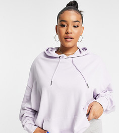 Сиреневый худи бойфренда в стиле super oversized из органического хлопка ASOS DESIGN Curve-Фиолетовый цвет