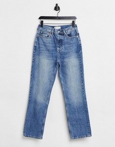 Синие джинсы в винтажном стиле из переработанного смесового хлопка Topshop-Голубой