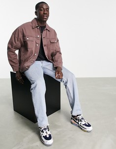 Коричневая выбеленная джинсовая oversized-куртка в стиле вестерн ASOS DESIGN-Коричневый