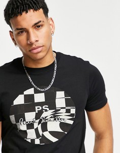Черная футболка с круглым логотипом PS Paul Smith-Черный цвет