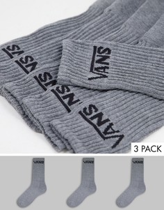Набор из 3 пар серых носков Vans Classic-Серый