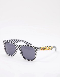 Черные солнцезащитные очки в оправе в шахматную клетку с огнем Vans Spicoli 4 Flame Checkerboard-Черный цвет