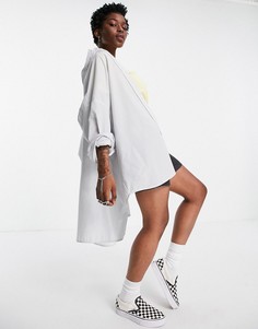 Серая oversized-рубашка из поплина Topshop-Серый